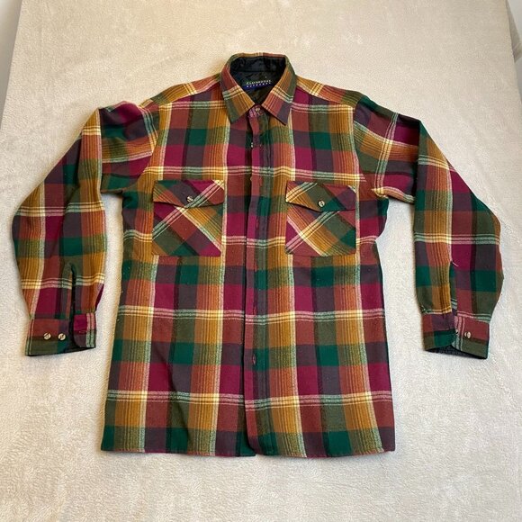 Claybrooke Outdoors Mens Long Sleeve Plaid Shirt M Multicolor Button-Up 100% Acr - Picture 10 of 10